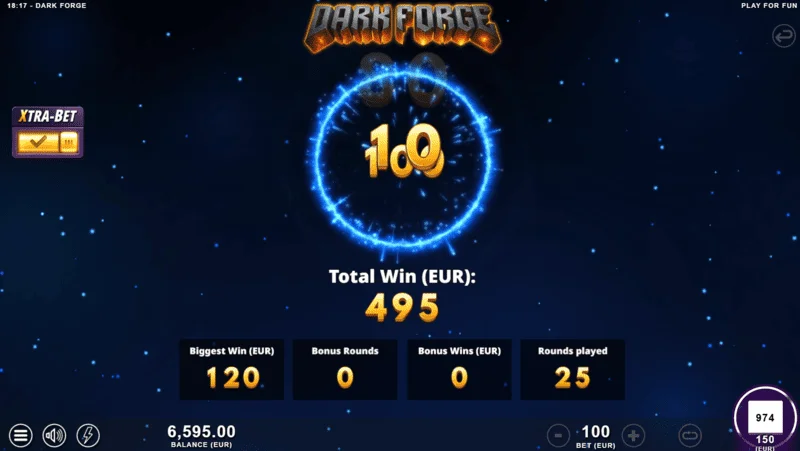 Dark Forge - bónusstilling Super Free Spins með dökkum litum